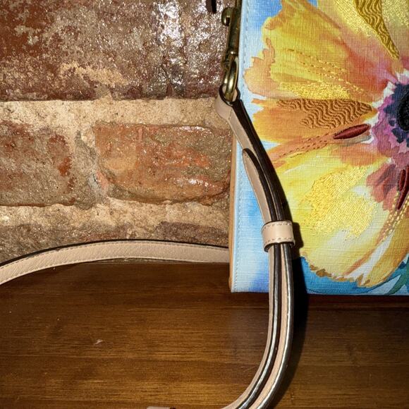 Brighton Belle Jardin floral coated canvas leather crossbody embroidered - Picture 3 of 9